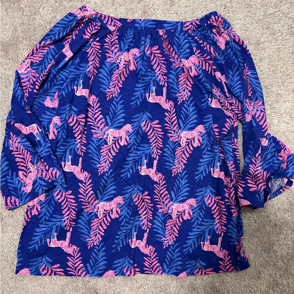Lilly Pulitzer Tiegan Top Royal Purple Dazzle - Picture 4 of 4